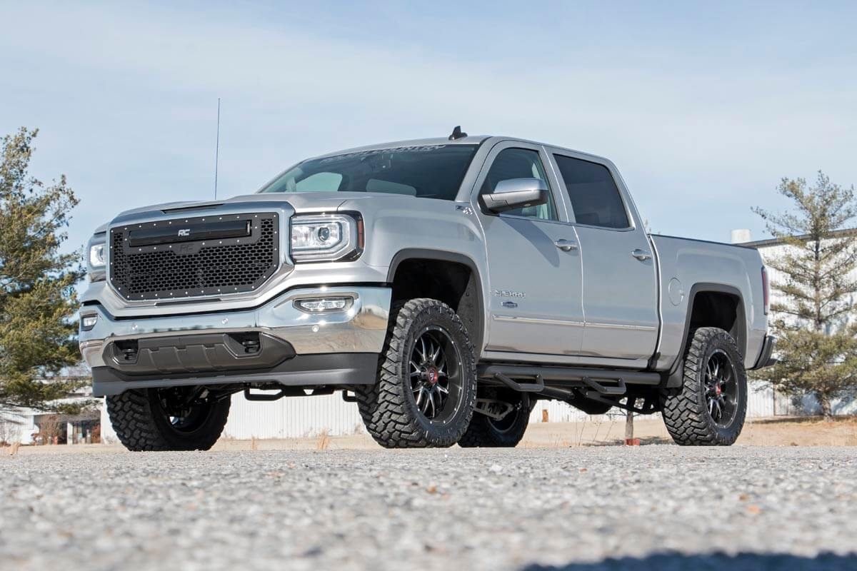 Rough Country 3.5 Inch Suspension Lift Knuckle Kit w/V2 Monotube 14-18 Silverado/Sierra 1500 4WD Cast Steel