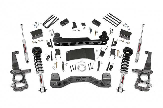 Rough Country 4 Inch Suspension Lift Kit Lifted Struts 15-20 F-150 4WD