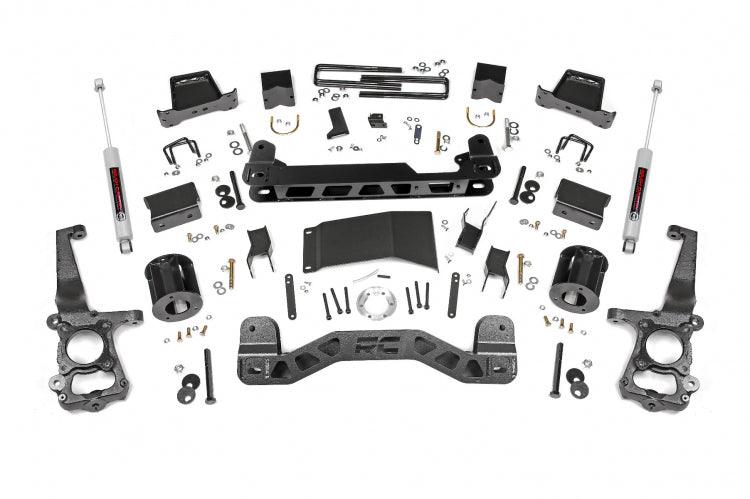 Rough Country 6 Inch Suspension Lift Kit Front Spacers Rear N3 Shocks 15-20 F-150 4WD