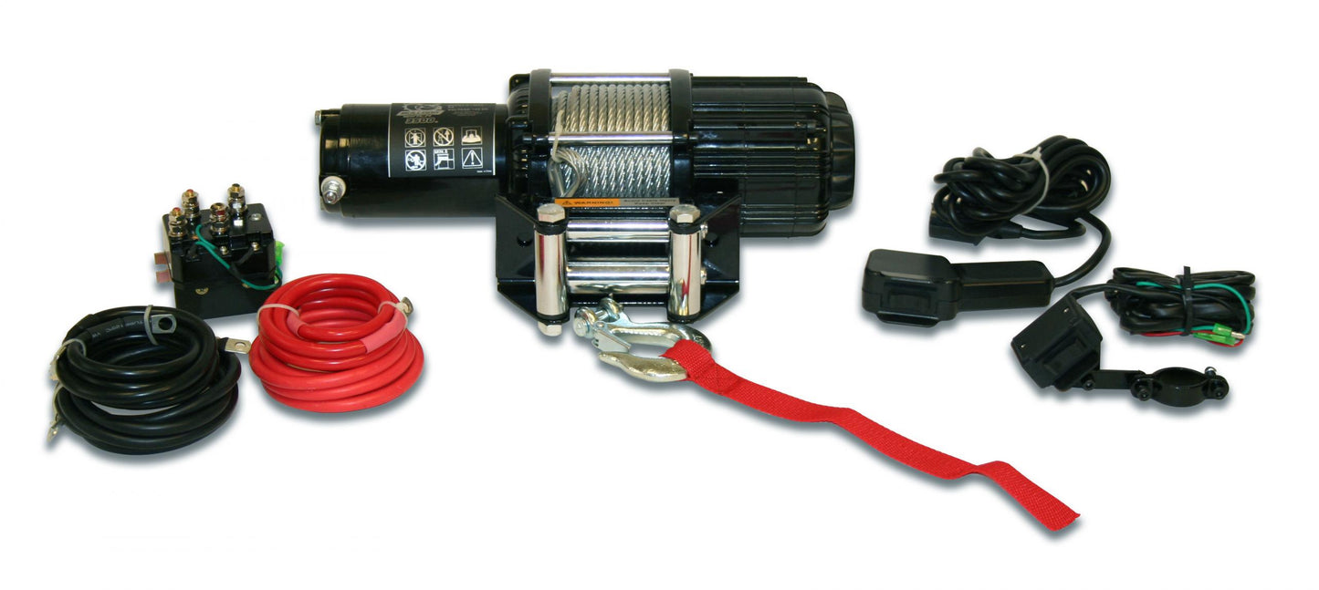 Bulldog Winch 3,500 LB UTV Winch 50 Ft Wire Rope Two Switches Mounting Channel Roller Fairlead
