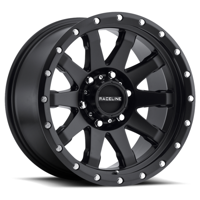 Raceline 934B Clutch 20x10in 5x139.7 BP -19mm Offset 106.5mm Bore - Satin Black Wheel