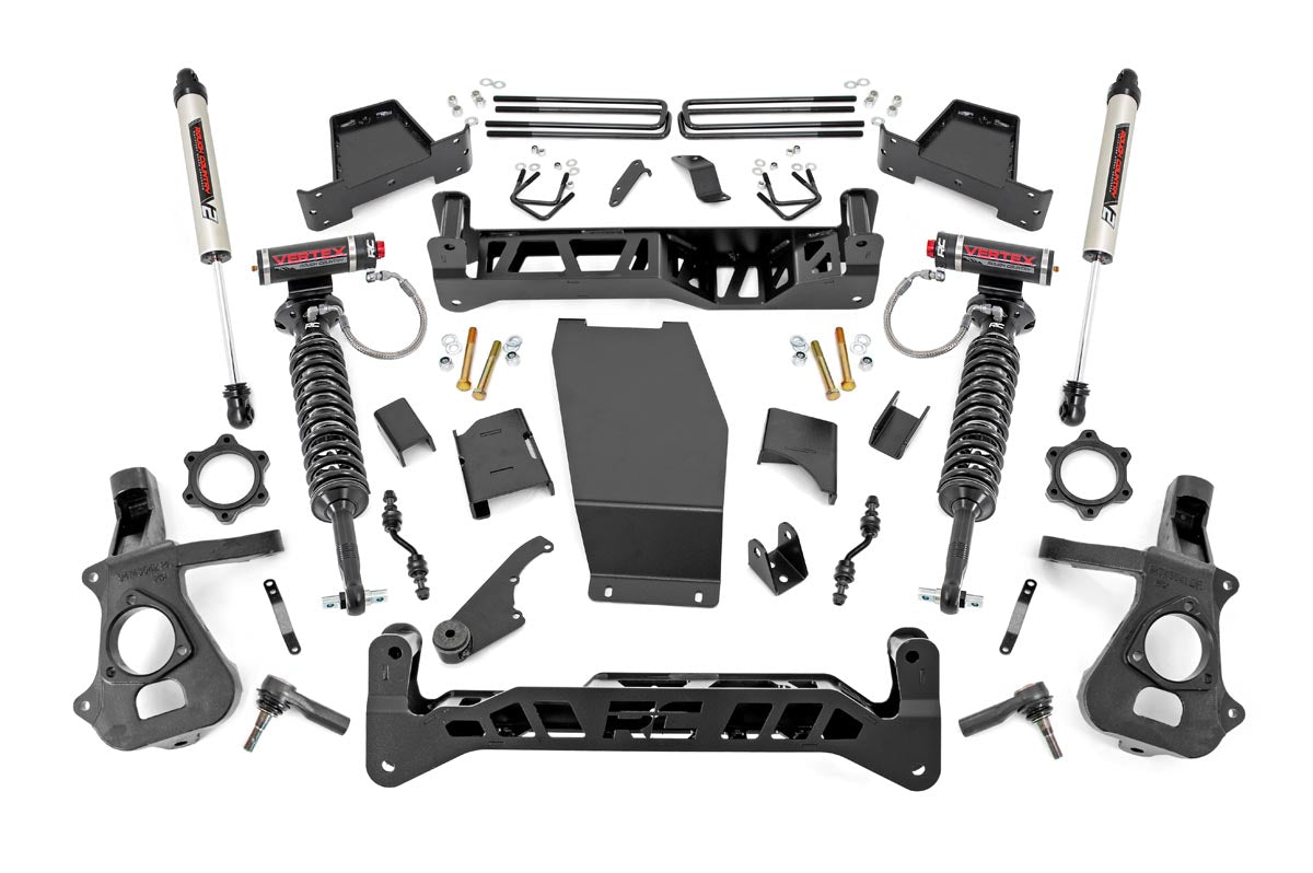 Rough Country 7 Inch Suspension Lift Kit Vertex/V2 14-18 Silverado/Sierra 1500 4WD Aluminum/Stamped Steel Lower Control Arms