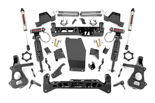 Rough Country 7 Inch Suspension Lift Kit Vertex/V2 14-18 Silverado/Sierra 1500 4WD Aluminum/Stamped Steel Lower Control Arms