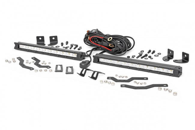 Rough Country Dual 10 Inch LED Chrome Series Grille Kit 18-20 F-150 XLT