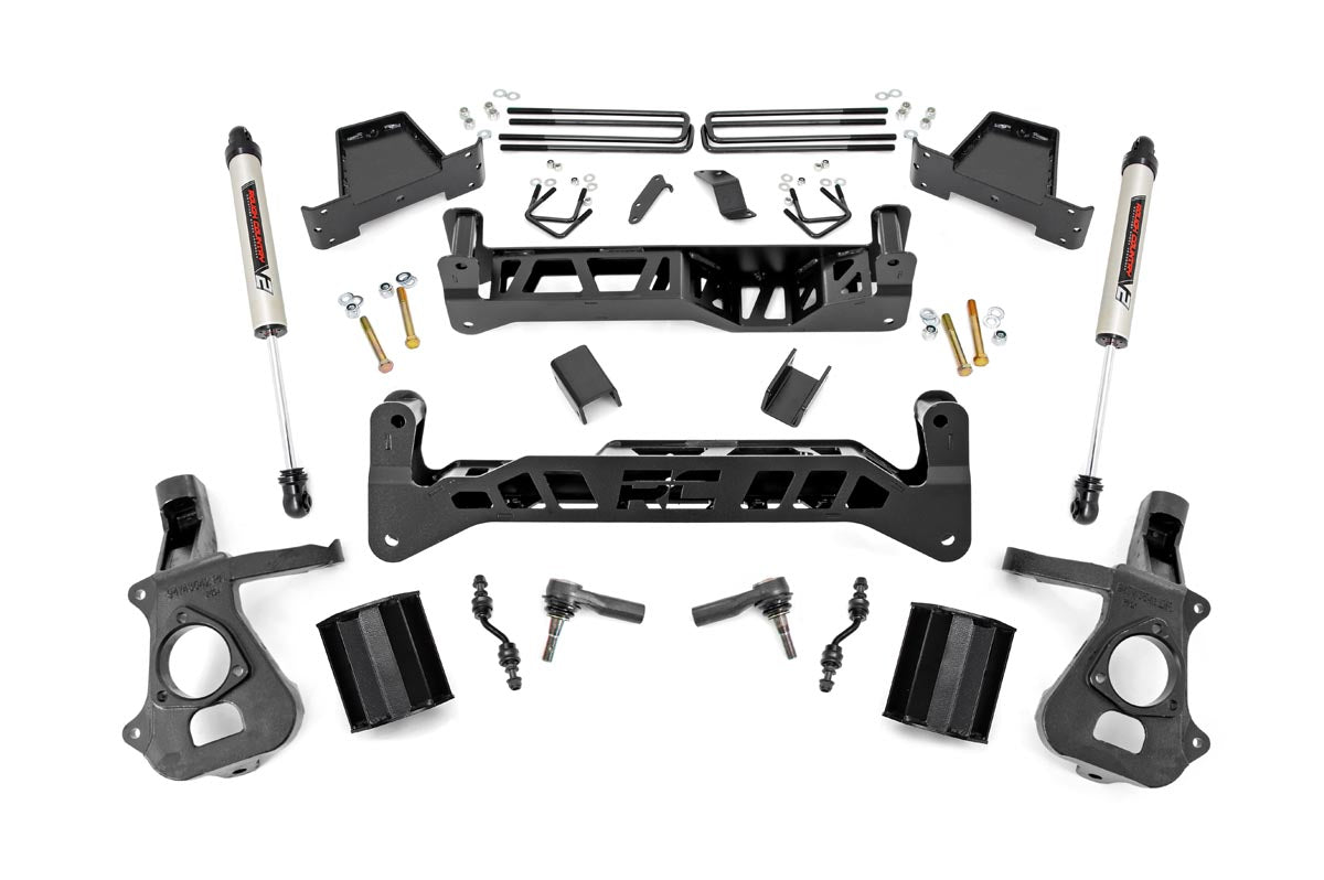 Rough Country 7 Inch Suspension Lift Kit w/V2 14-18 Silverado/Sierra 1500 2WD Aluminum/Stamped Steel