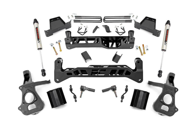 Rough Country 7 Inch Suspension Lift Kit w/V2 14-18 Silverado/Sierra 1500 2WD Aluminum/Stamped Steel