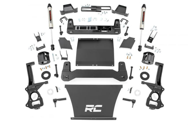 Rough Country 6 Inch Suspension Lift Kit Strut Spacers No Adaptive Ride Control V2 Monotube Shocks 19-20 GMC Silverado/Sierra 1500 4WD/2WD