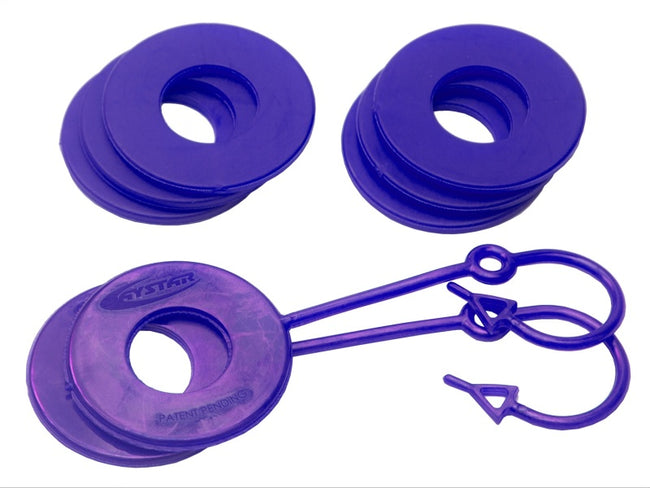 Daystar Fluorescent Purple Locking D Ring Isolator Pair w/Washer Kit
