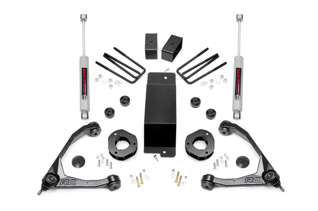 Rough Country 3.5 Inch Suspension Lift Kit w/Forged Upper Control Arms 07-16 Silverado/Sierra 1500 4WD