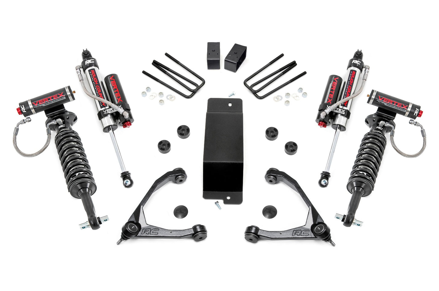 Rough Country 3.5 Inch GM Suspension Lift Kit w/Upper Control Arms Vertex (07-16 1500 PU 4WD)