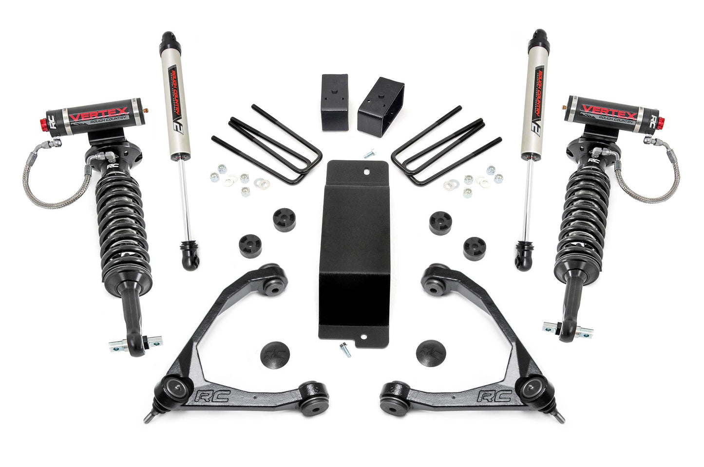Rough Country 3.5 Inch GM Suspension Lift Kit w/Upper Control Arms Vertex w/V2 Shocks (07-16 1500 PU 4WD)