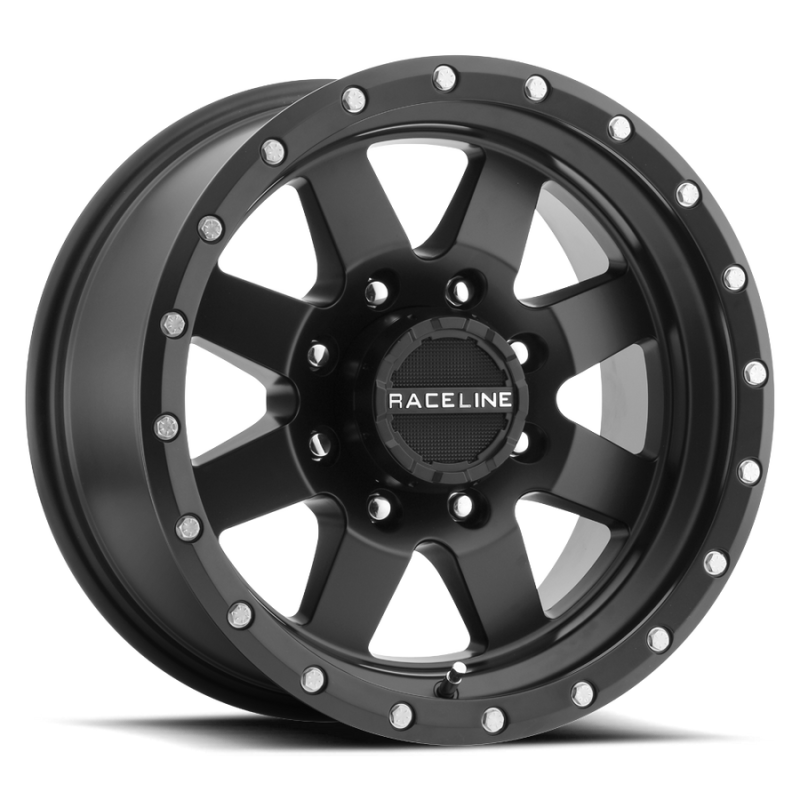 Raceline 935B Defender 17x9in 8x165.1 BP -12mm Offset 130.81mm Bore - Satin Black Wheel