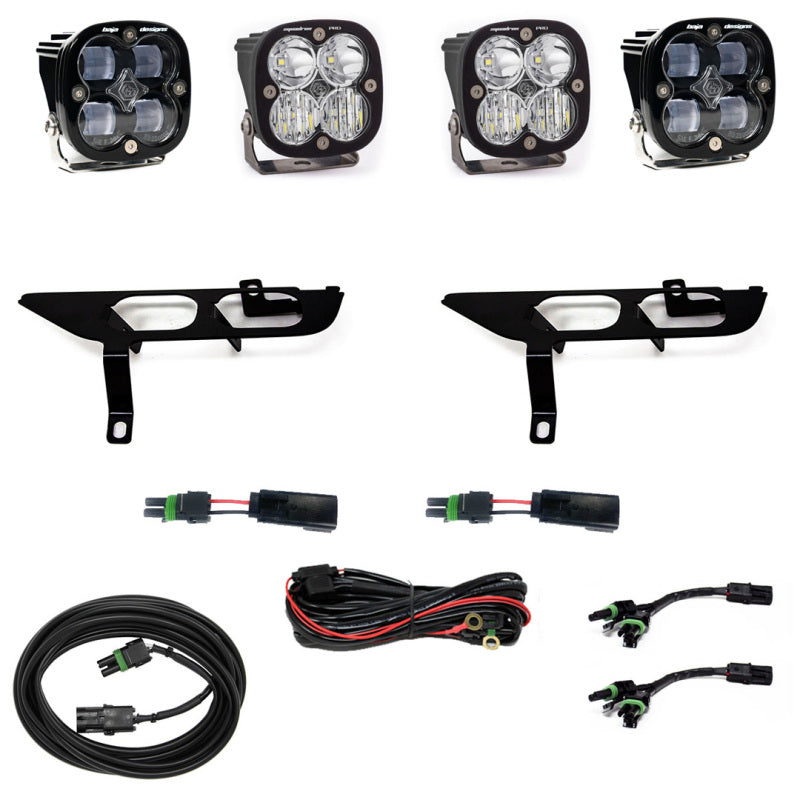 Baja Designs 2021-2022 Ford F150 With DRL Fog Pocket Kit SAE Clear / Pro Driving Combo With Toggle Switch