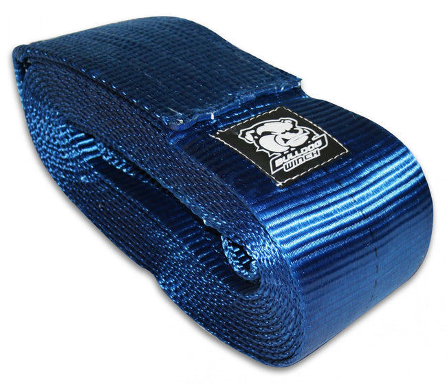 Bulldog Winch Recovery Strap 6 Inch x 30 Ft 60 000 LB BS Polyester Blue