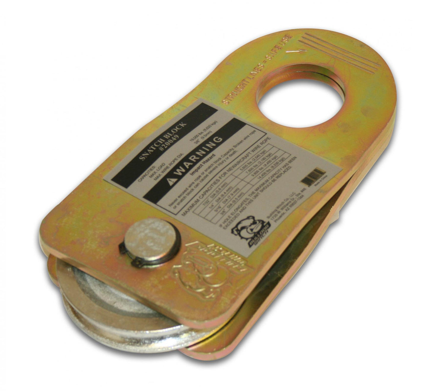 Bulldog Winch Snatch Block 19k BS 8k WLL Zerk Gold