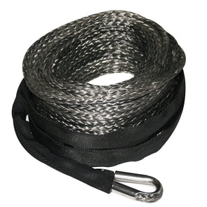 Bulldog Winch Synthetic Winch Rope 9.5mm x 75 Ft W/10 Ft Abrasion Sleeve