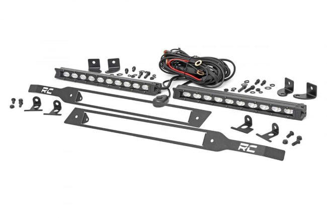 Rough Country Chevy Dual 10 Inch LED Grille Kit Black Series 19-20 Silverado 1500