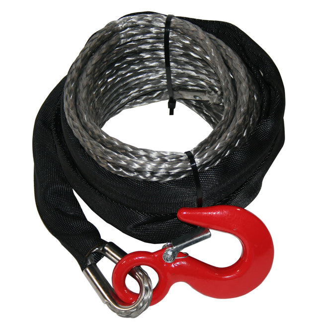 Bulldog Winch Synthetic Winch Rope 8mm x 50 Ft Gray