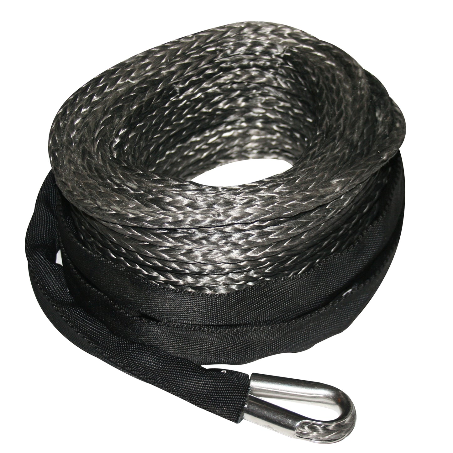 Bulldog Winch Synthetic Rope 12mm x 80 Foot Gray