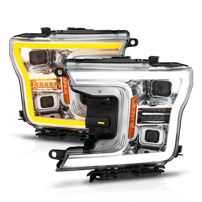 ANZO 18-20 Ford F-150 Full LED Projector Headlights Chrome