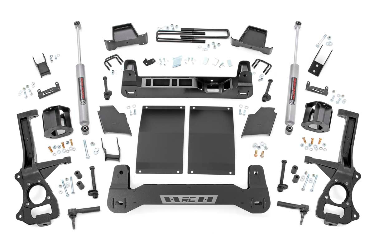 Rough Country 6.0 Inch Suspension Lift Kit Strut Spacers Diesel 19-24 Chevy 1500 PU 4WD/2WD