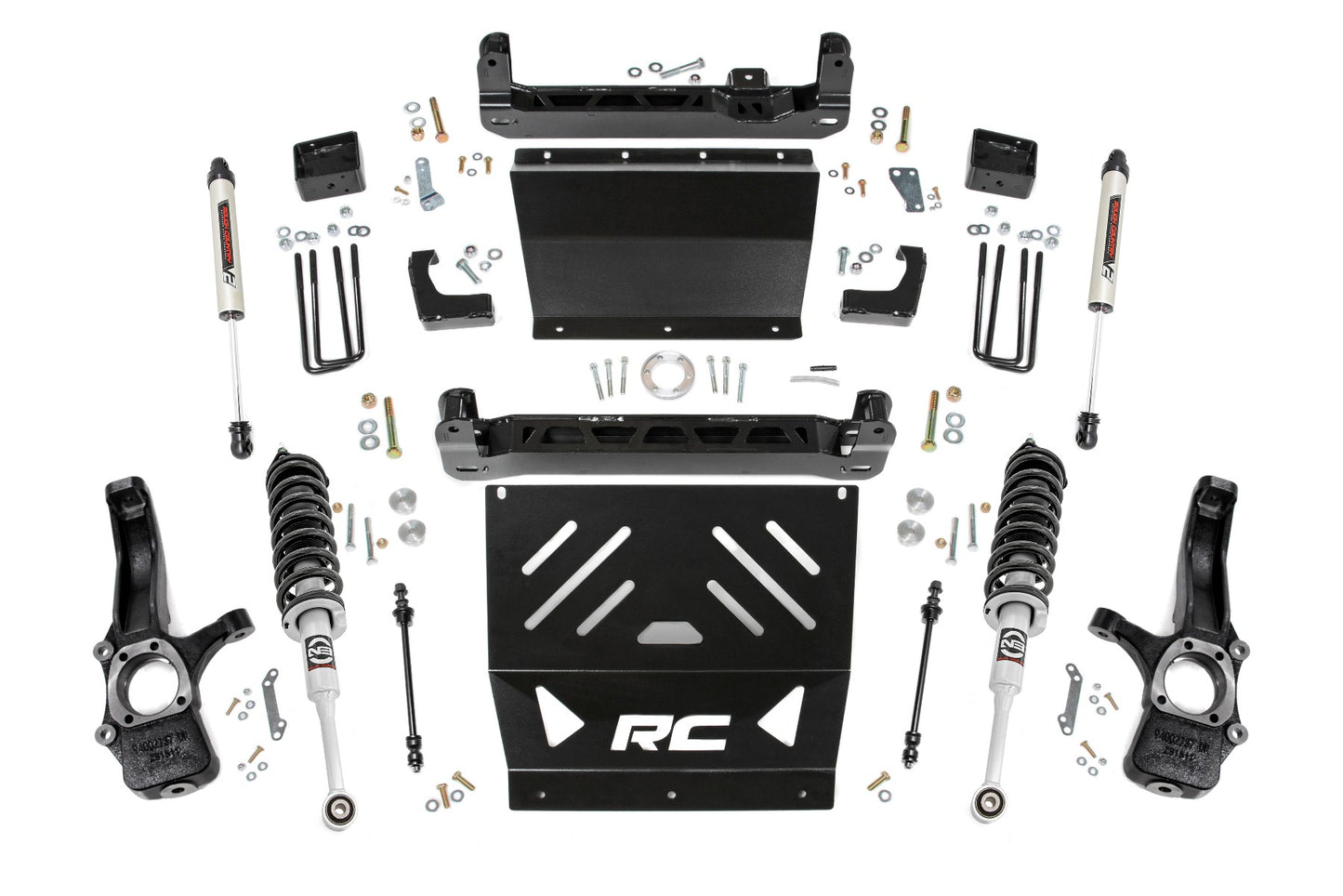 Rough Country 4.0 Inch GM Suspension Lift Kit Lifted Struts and V2 Shocks For 15-21 Canyon/Colorado 2WD/4WD