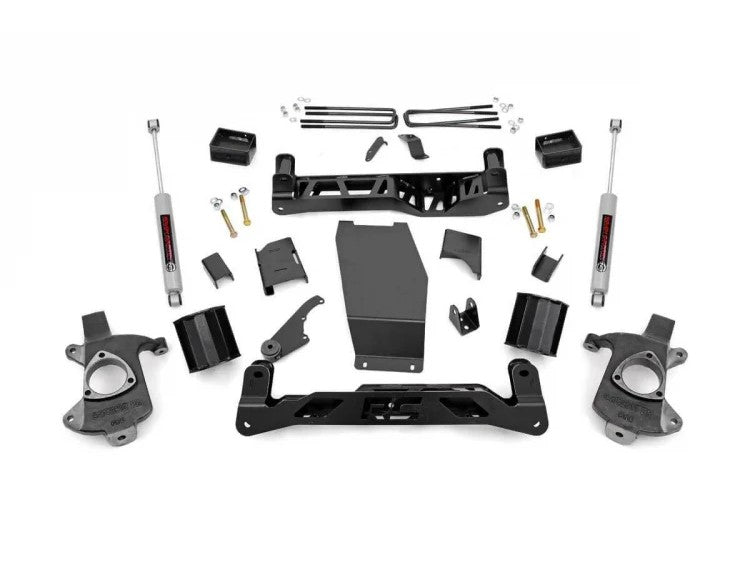 Rough Country 5 Inch Suspension Lift Kit w/N3 14-18 Silverado/Sierra 1500 4WD Aluminum/Stamped Steel