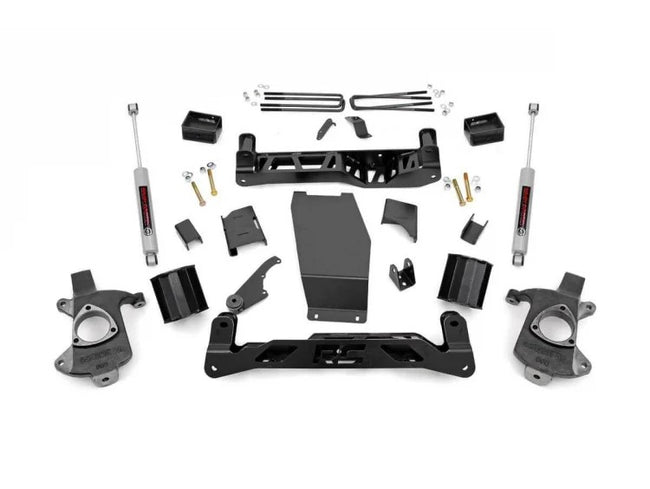 Rough Country 5 Inch Suspension Lift Kit w/N3 14-18 Silverado/Sierra 1500 4WD Aluminum/Stamped Steel