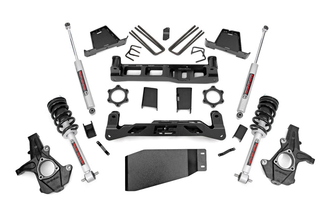 Rough Country Chevy Silverado & GMC Sierra 1500 4WD (2007-2013) 6.0 Inch Lift Kit w/ N3 Loaded Struts and Shocks