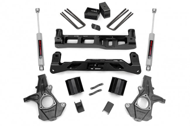 Rough Country 5 Inch Suspension Lift Kit w/N3 14-17 Silverado/Sierra 1500 2WD Cast Steel