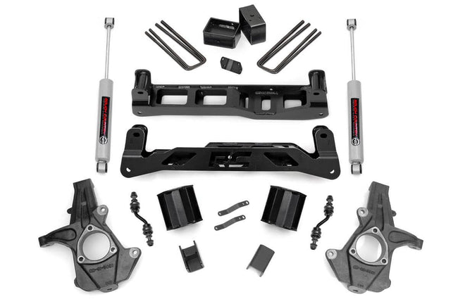 Rough Country 5 Inch Suspension Lift Kit No Struts w/N2.0 14-18 Silverado/Sierra 1500 2WD Aluminum/Stamped Steel