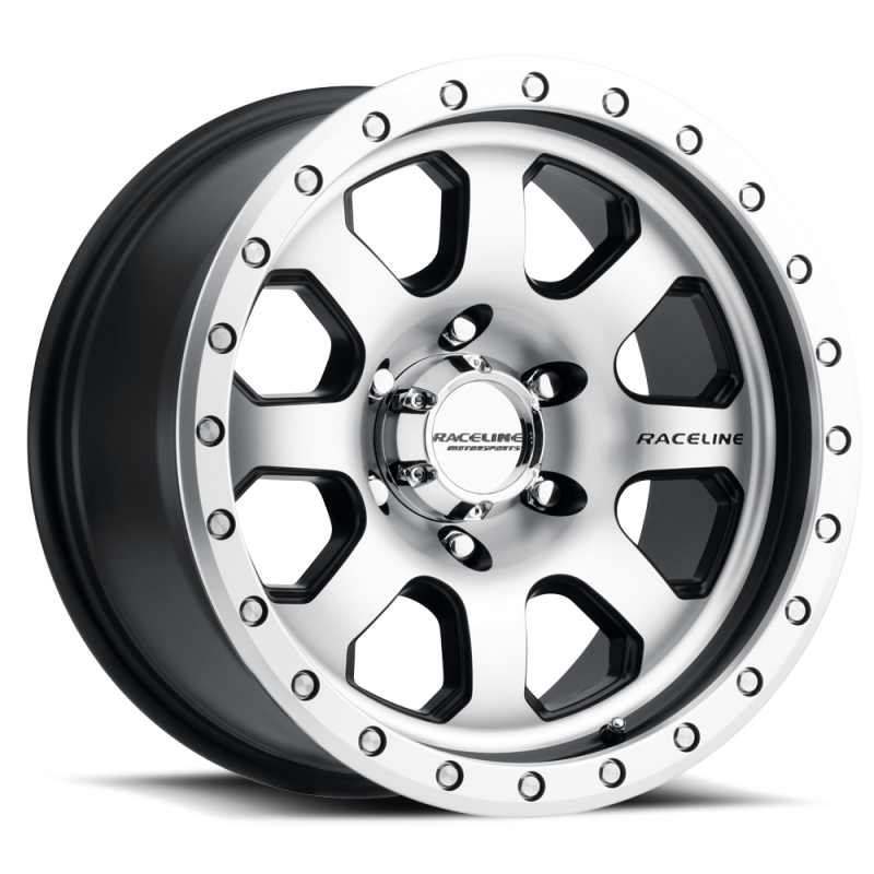 Raceline 929M Avenger 17x9in 8x170 BP -12mm Offset 130.81mm Bore - Black & Machined Wheel