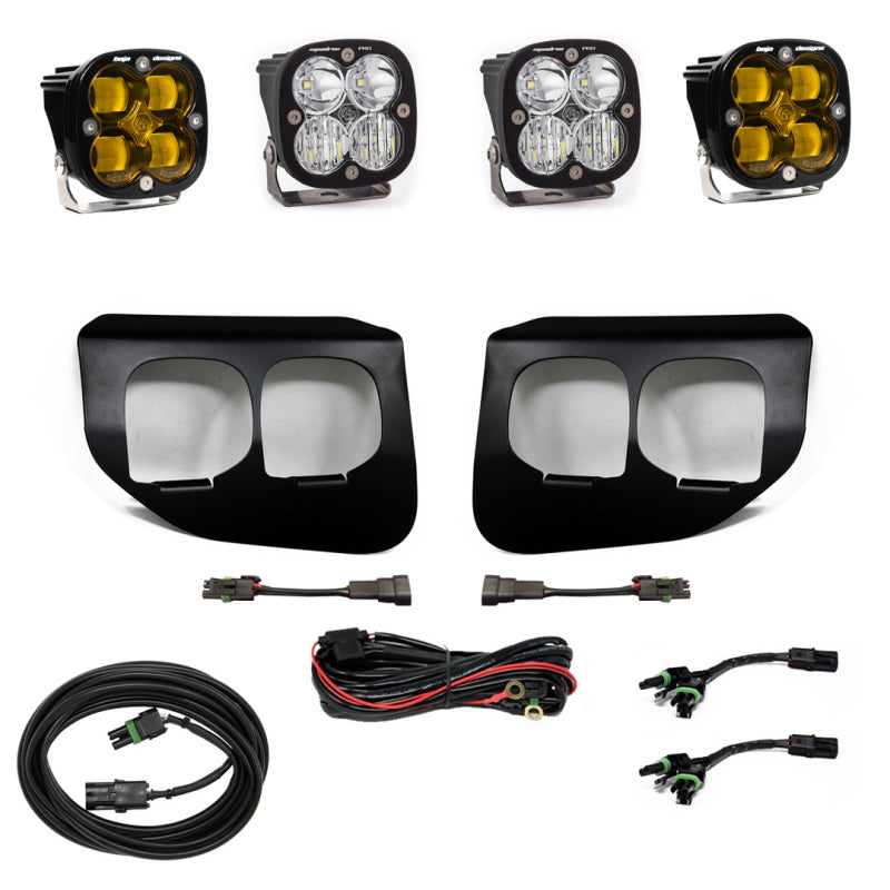 Baja Designs 2020-2022 Ford Super Duty Fog Lights Dual FPK SAE/Pro DC Baja Designs With Toggle Switch- Amber