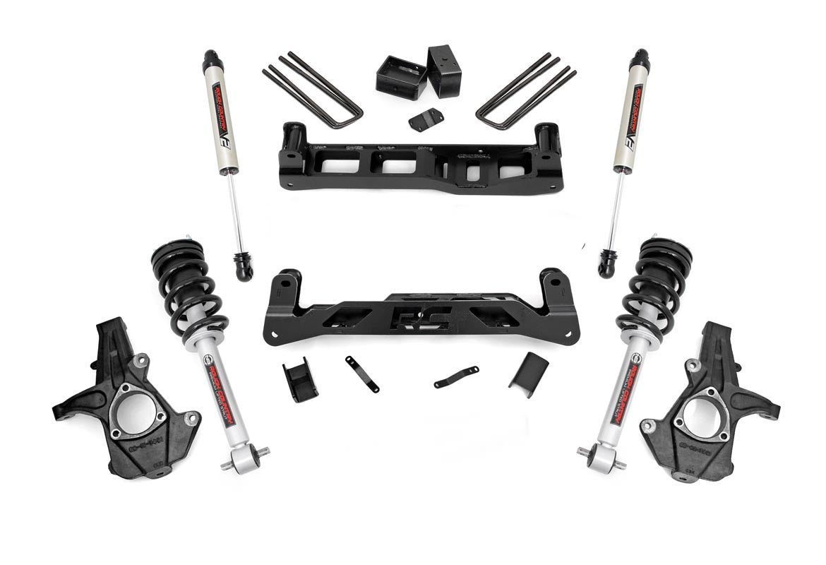 Rough Country 7.5 Inch Suspension Lift Kit w/V2 Shocks & Struts 07-13 Silverado/Sierra 1500