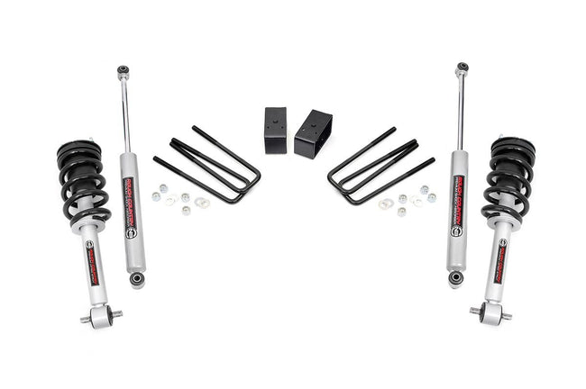 Rough Country 3.5 Inch Suspension Lift Kit N3 Struts and Shocks 07-13 Silverado/Sierra 1500 2WD Cast Steel