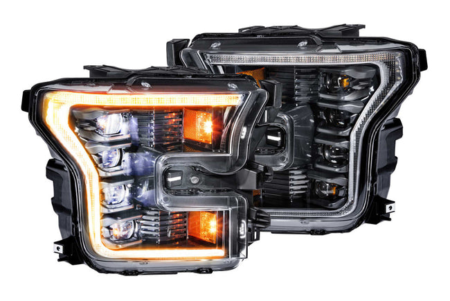 Morimoto 2015-2017 Ford F-150, 2017-2021 Raptor XB LED Headlights, Amber DRL