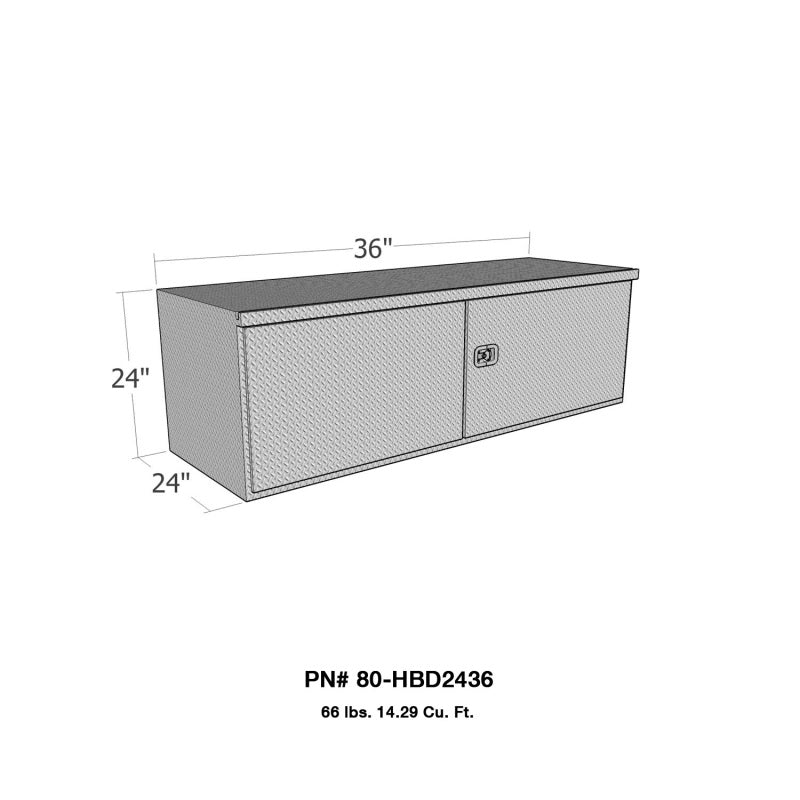 Westin/Brute HD Under Body 24in x 36in Barn Door w/ 3 Part Latch - Aluminum