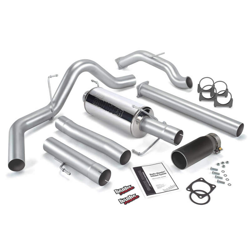 Banks Power 03-04 Dodge 5.9L CCLB Monster Exhaust Sys - SS Single Exhaust w/ Black Tip