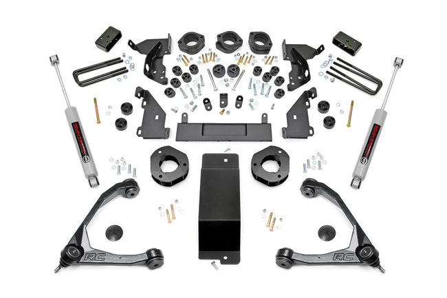 Rough Country 4.75 Inch GM Combo Lift Kit w/Upper Control Arms 14-16 Silverado/Sierra 1500 4WD Cast Aluminum
