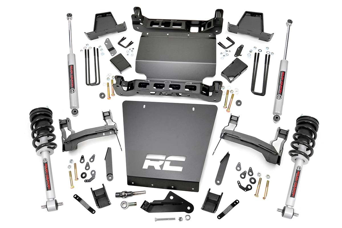 Rough Country 7 Inch Suspension Lift Kit Lifted Struts 14-18 Silverado/Sierra 1500 4WD Aluminum