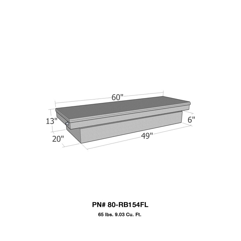 Westin/Brute Full Lid Full Size Step Side & Down Size Shallow Depth - Aluminum