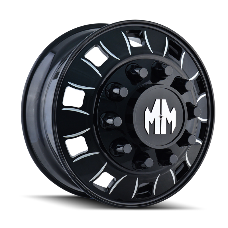 Mayhem 8180 BigRig 22x8.25 / 10x285.75 BP / 169mm Offset / 220.1mm Hub Front Blk/ Milled Spokes Wheel