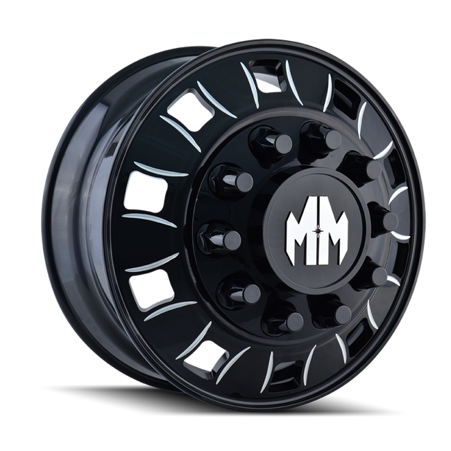 Mayhem 8180 BigRig 22x8.25 / 10x285.75 BP / 169mm Offset / 220.1mm Hub Front Blk/ Milled Spokes Wheel