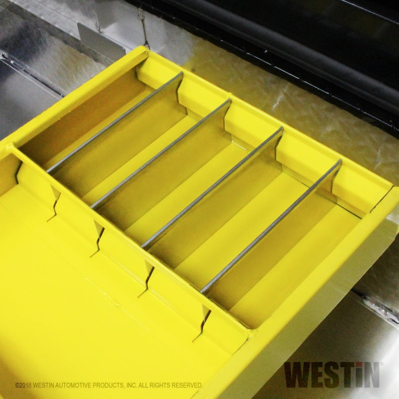 Westin/Brute 19inL x 3.5inH x 15inW Tray w/ 4 Silver Dividers - Yellow