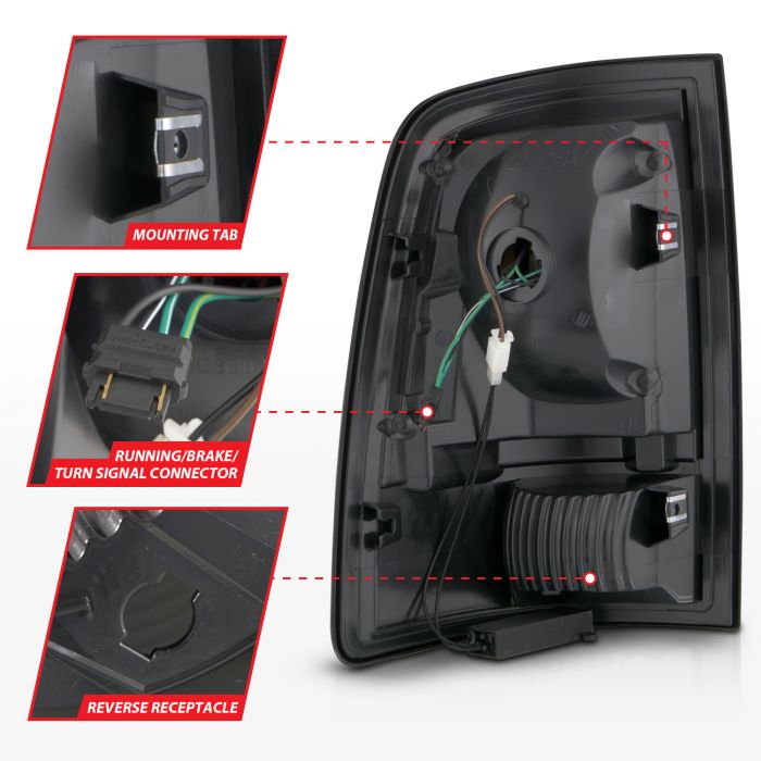 ANZO 10-18 Dodge Ram 1500 2500 3500 Full LED Taillights w/ Sequential Black Housing/Clear Lens