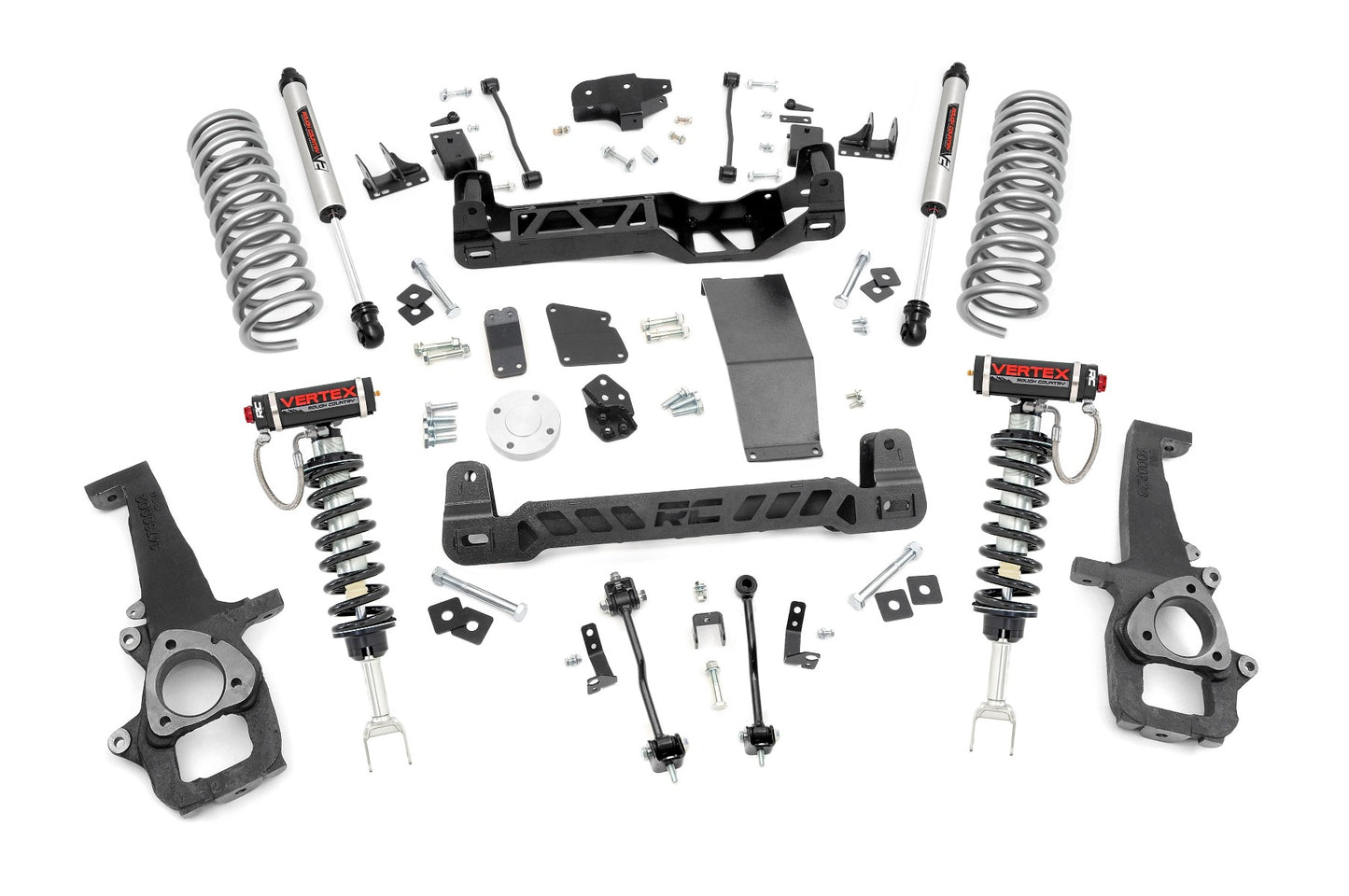 Rough Country 6.0 Inch Dodge Suspension Lift Kit Vertex Struts and V2 Shocks (12-18 Ram 1500 4WD)