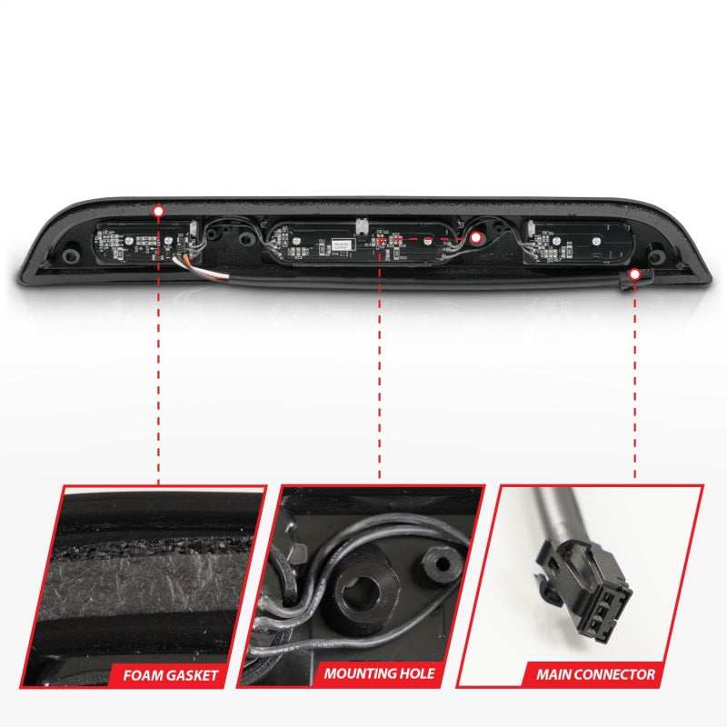 ANZO FORD F-150 15-23 / FORD F-250/F-350/F-450 17-22 / RANGER 19-23 W/O Camera LED Third Brake Light - Black Housing/Smoke Lens