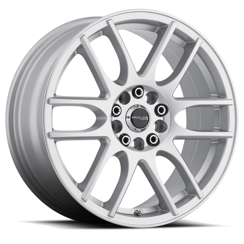 Raceline 141S Mystique 18x7.5in 5x110 5x114.3 BP 42mm Offset 72.62mm Bore - Gloss Silver Wheel