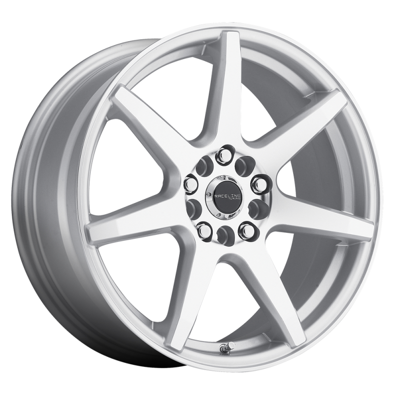 Raceline 131S Evo 15x7in 4x100 4x108 BP 40mm Offset 72.62mm Bore - Silver & Machined Wheel