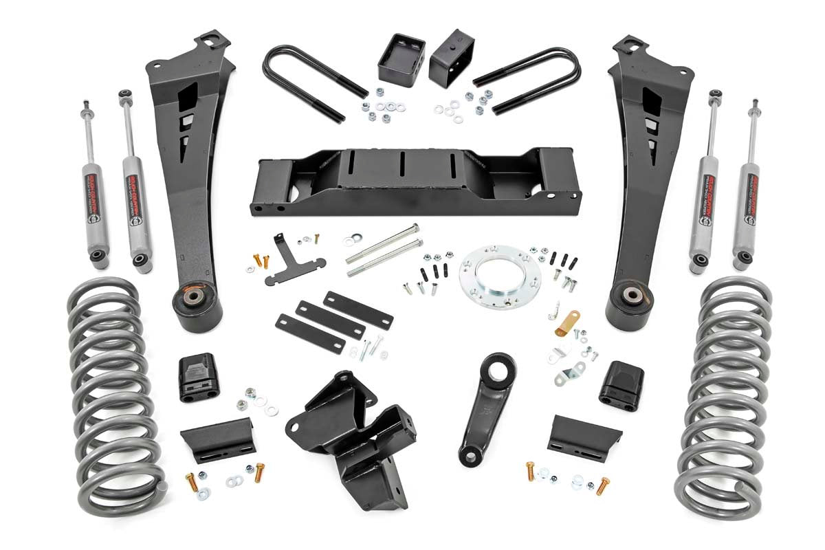 Rough Country 5 Inch Dodge Radius Arm Suspension Lift Kit 19-20 RAM 3500 4WD Diesel, Dual Rear Wheels